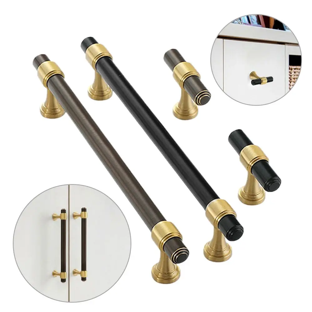 1PC T Bar Straight Handles Copper Kitchen Door Drawer Cupboard