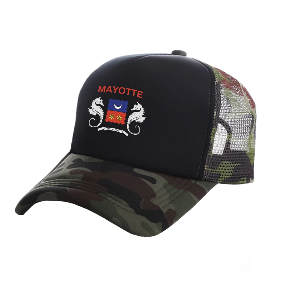 Frankreich Mayotte Trucker Caps Männer Französisch Land Hut Baseball Kappe Kühlen Sommer Unisex Mesh Net Caps