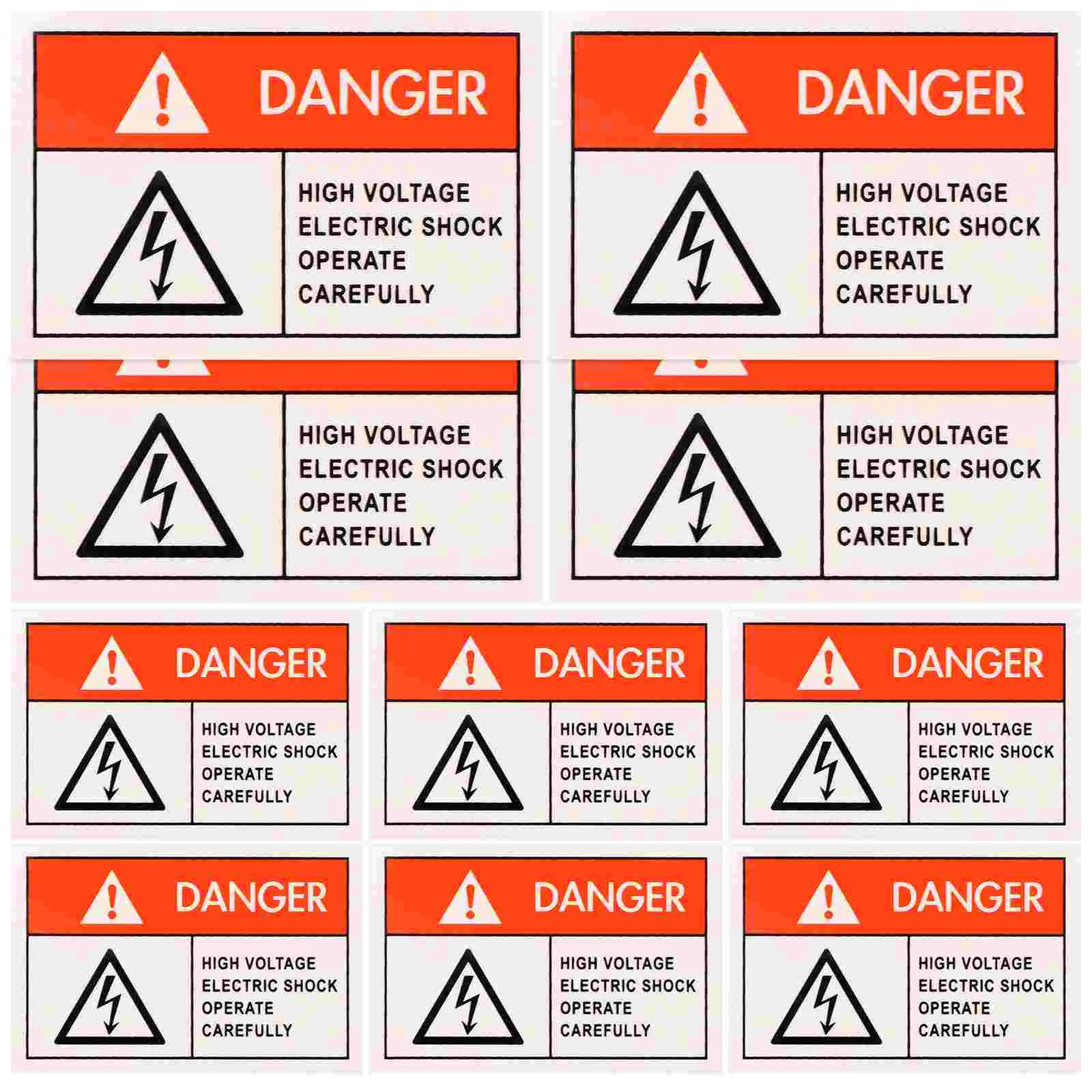 

10Pcs Danger Warning Stickers High Voltage Electirc Operate Carefully Decal Safety Warning Sign Label for Safety 60x40CM