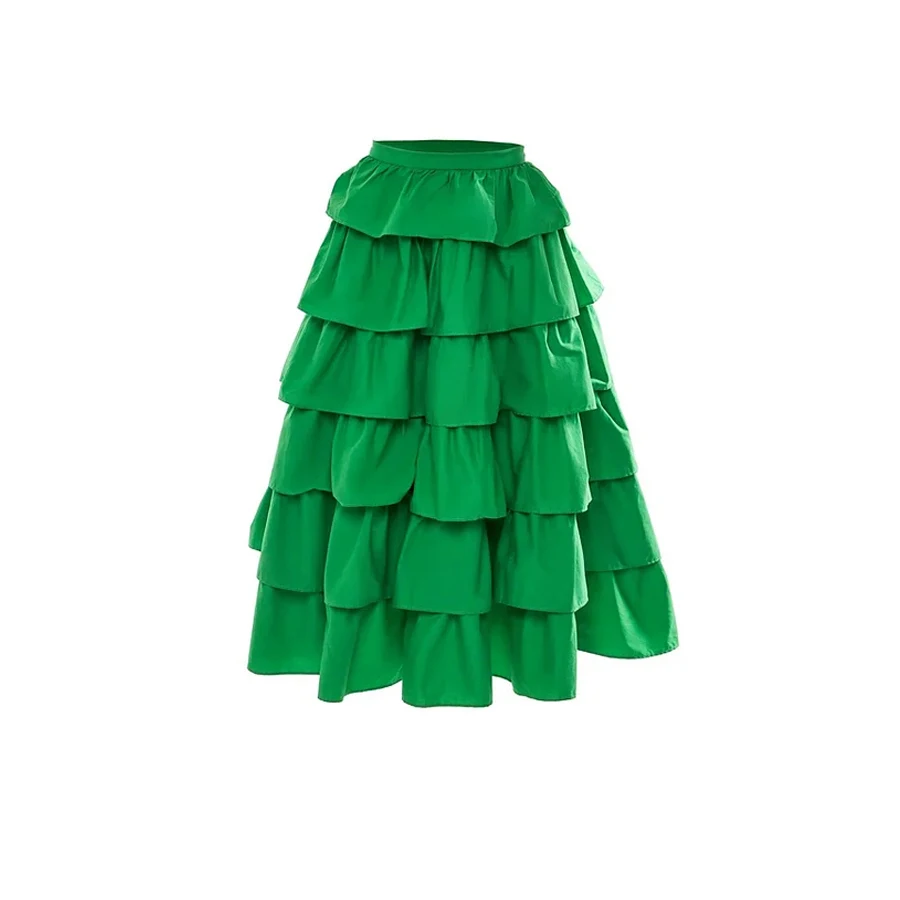 Strapless Ruffle Green Two Piece Swimsuit 2023 Solid Color Bikinis And Beach Dress Women's Holiday Luxury Bathing Suit Beachwear
