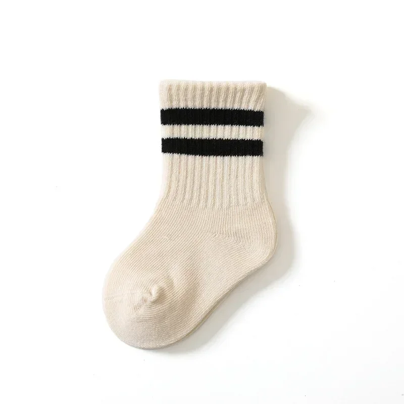 New Children Solid Color Sport Socks Cotton Soft Tube Socks for Baby Infant Toddler Socks for Kids Boys Girls 6months-6years Old 6