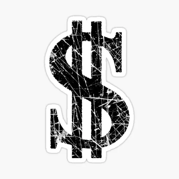 

Dollar Sign Cash 5PCS Car Stickers for Decor Wall Cute Print Art Car Cartoon Kid Anime Laptop Luggage Fridge Living Room