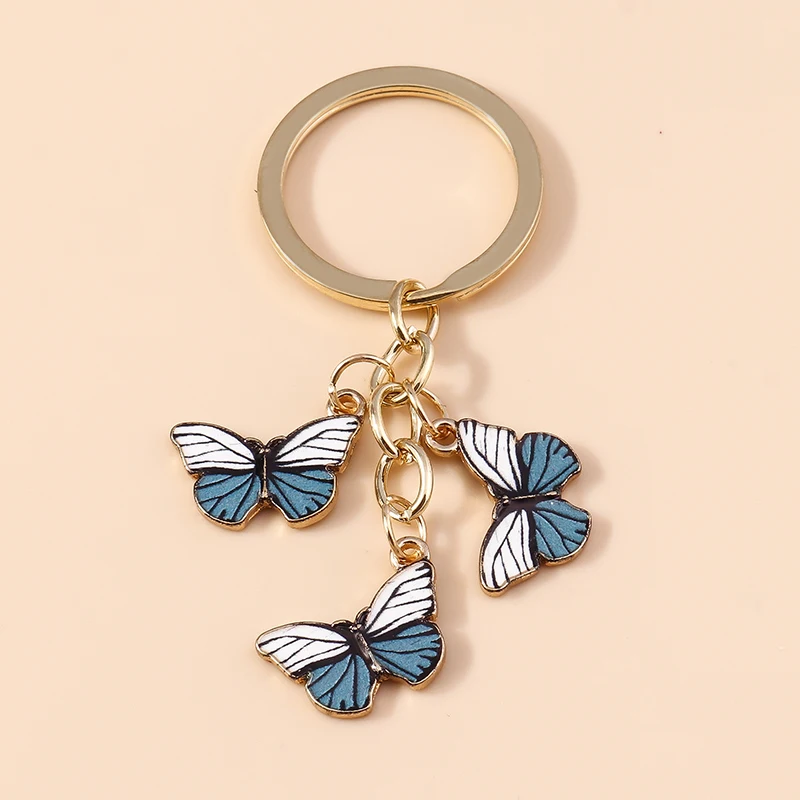 Cute Enamel Colorful Butterfly Keychain Women Girls Key Ring Pendant for Car Key Holder Handbag Charms DIY Jewelry Gifts - Image 3