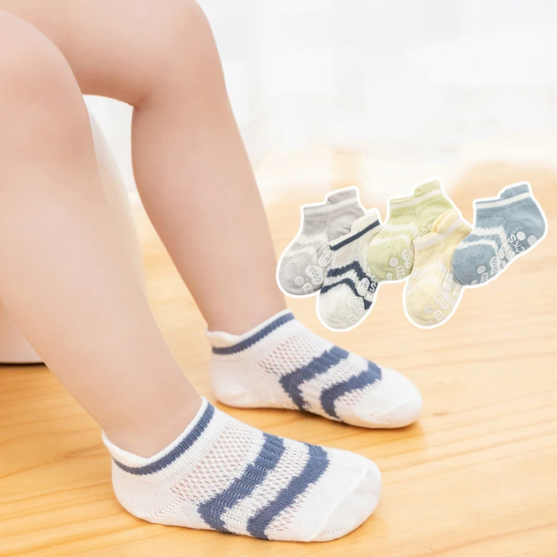 5pairs 1-3 years Baby Boy Anti-slip Sole  Kids Floor Socks 