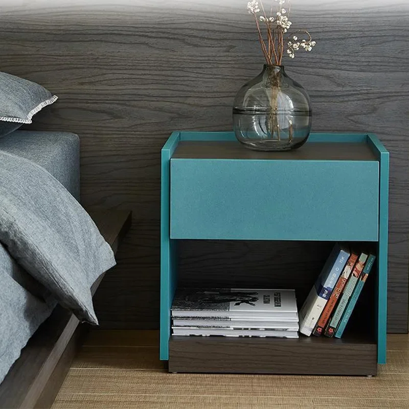 

Aoliviya Official New Italian Minimalist Bedside Table Modern Minimalist Style with Drawer Creative Small Apartment Bedroom Beds