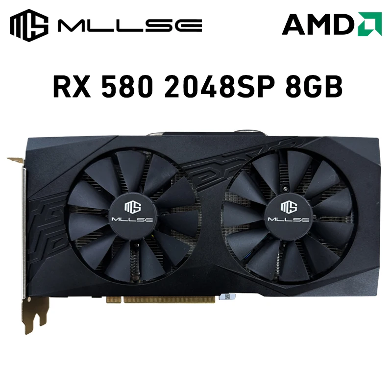Видеокарта MLLSE для AMD Radeon RX 580, графическая карта 8 ГБ, GDDR5, 256 бит, PCI Express 3,0 × 16, игровой графический процессор Deasktops, оокарта