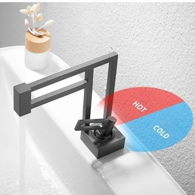 โมเดิร์นก๊อกน้ําอ่างล้างหน้าสีดําอ่างล้างจานก๊อกทองเหลืองห้องน้ําก๊อกน้ําสแควร์อ่างล้างจานก๊อกน้ําสีดําอ่างล้างหน้าเย็นเดี่ยว 4