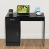 1 Drawer 1 Door Compact Computer PC Laptop Desk Table Workstation Home Office (Black) 1