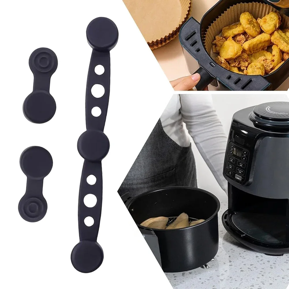 1/2/3Set Air Fryer Magnet Silicone Buckle Magnetic Air Fryer Buckle Lock Disposable Liners Prevent Paper To Burn Air Fryer Tool