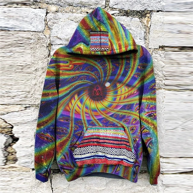 Psychedelic Eye Pattern Hoodie Fashion Trend Long Sleeve 3D Printed New In Hoodies Mens Streetwear Personalization Sweatshirts 1