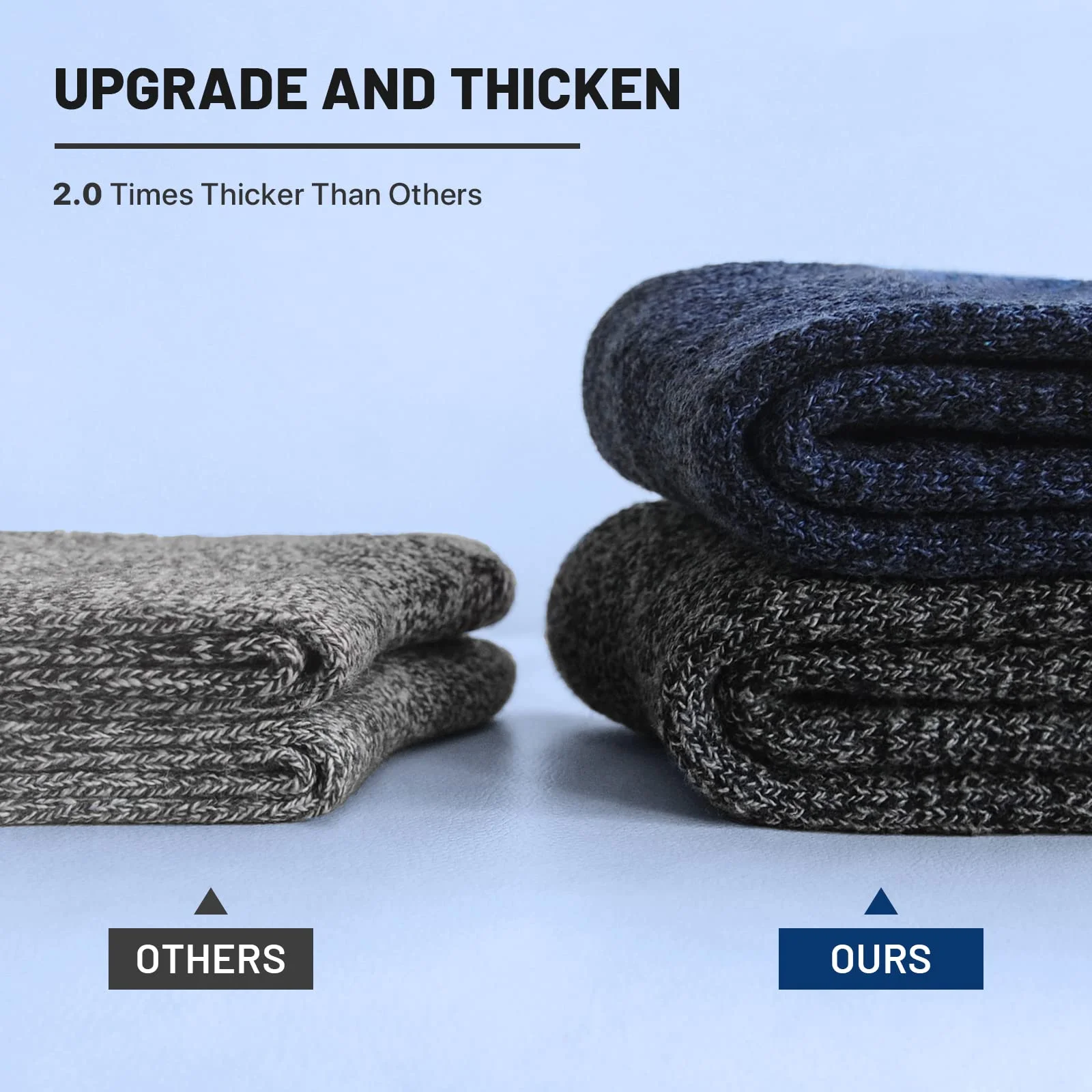 Dış mekanda gösterilen orta boy kışlık çoraplar