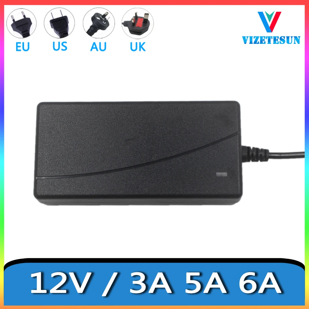 

12V 5A 6A DC Power Supply DC 4A Power Adapter Input Font 12V 3A Output 5.5*2.5(2.1)