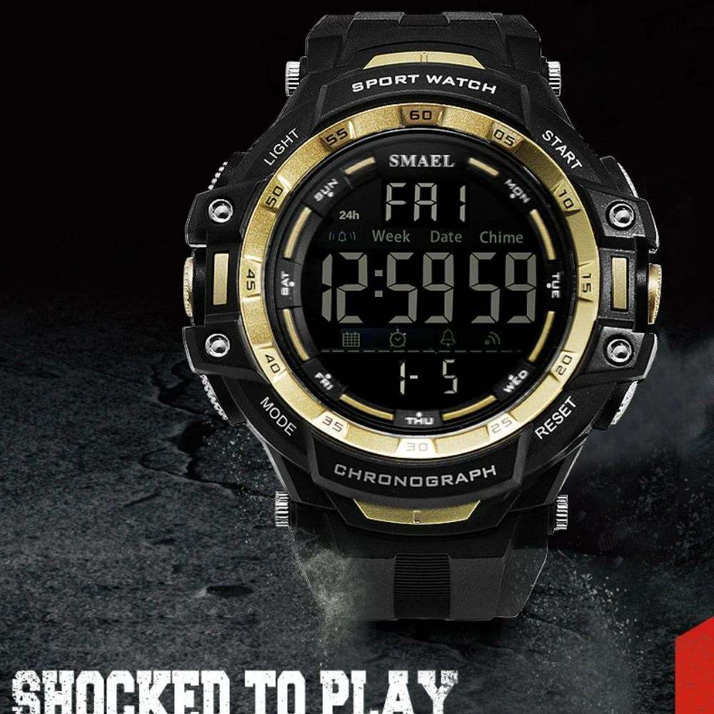 2024 Men's Sports Watch Chronograph Outdoor Waterproof Large Screen Trend Luminous Alarm Clock Watch Relogio Digital Masculino