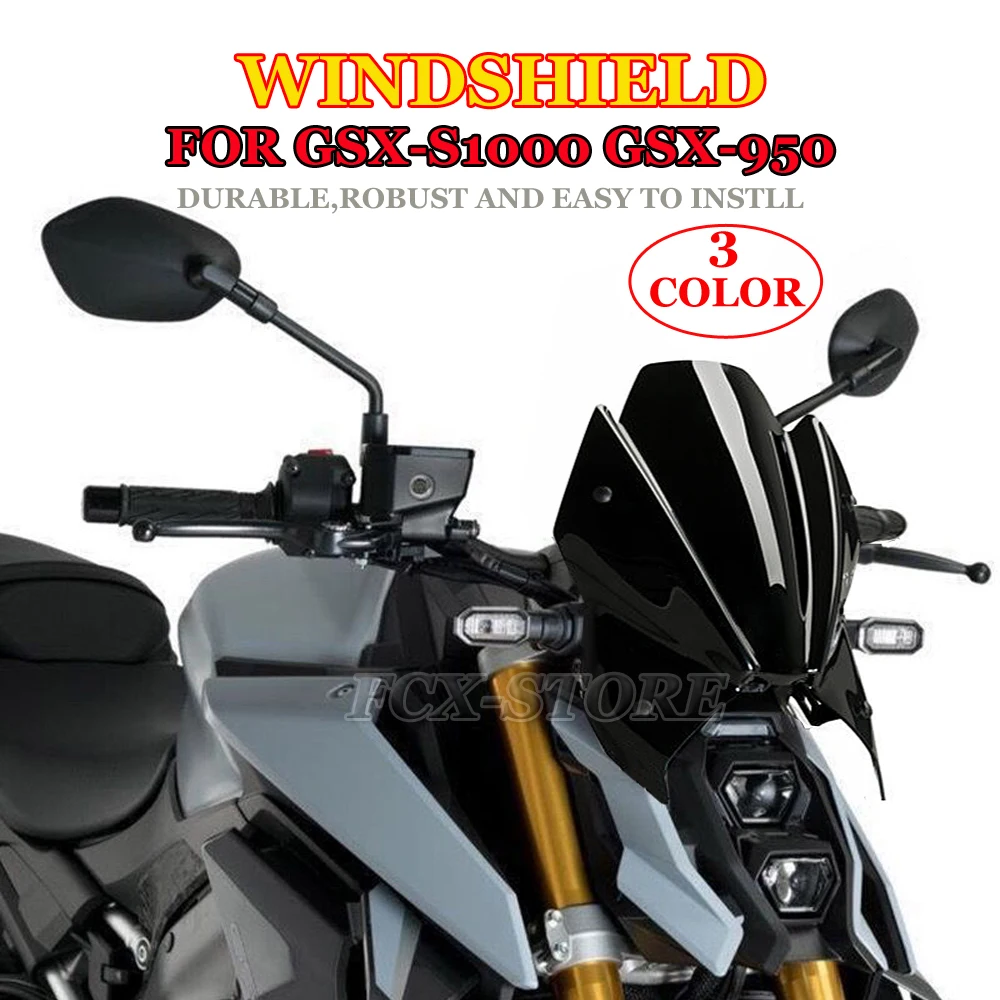 

New Motorcycle Front WindScreen For Suzuki GSX-S950 Wind Deflector GSX-S1000 GSX S1000 GSX S950 Windshield Kit 2023 2022 2021-