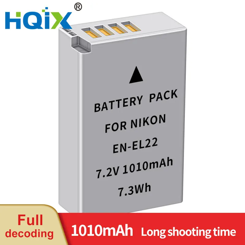 Hqix Per Nikon 1 J4 S2 Fotocamera En-El22 Caricabatterie Batteria