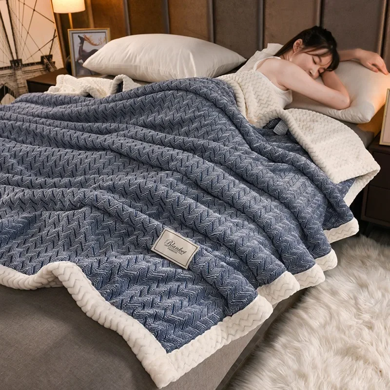 

Fluffy Blankets for Winter Thermal Insulation Sofa Blanket Luxury King Size Cover Office Nap Comfortable Home Textile Products