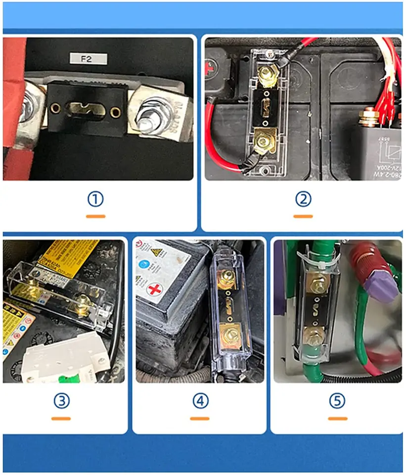 3 PCS Inline AGU Fuse Holder Kit With 100A Fuses - Perfect For Car Audio, Alarms & Compressors (Fits 4-10 Gauge Wire)