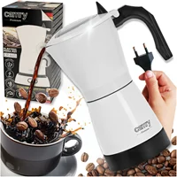 Moka – Machine à café électrique 300ml, café domestique aromatique, 480W, 6 tasses, blanche, parfaite pour les voyages 1