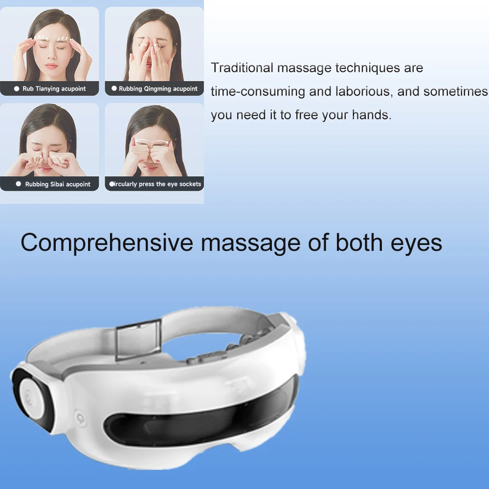 Eye Massager with Heat Smart Airbag Vibration Visible Eye Massage Hot Compress Bluetooth Music Eye Moistening Massager Device