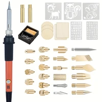 37Pcs pyrography wood burning kit For Beginners, Adjustable Professional wood burner pen Tool and Accessories, woodburning Embos 1
