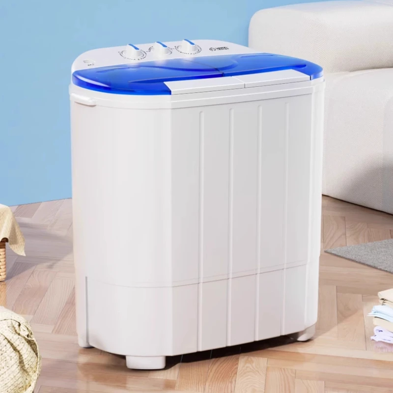 غسالة ملابس صغيرة مزدوجة الحوض