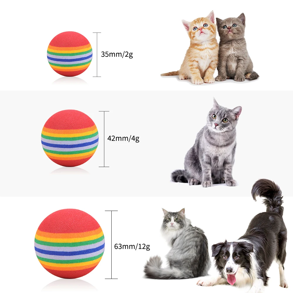 1pc Brinquedo Para Gatos Bola De Espuma EVA Macia Com Penas Bolas De  Brinquedo Coloridas Arco