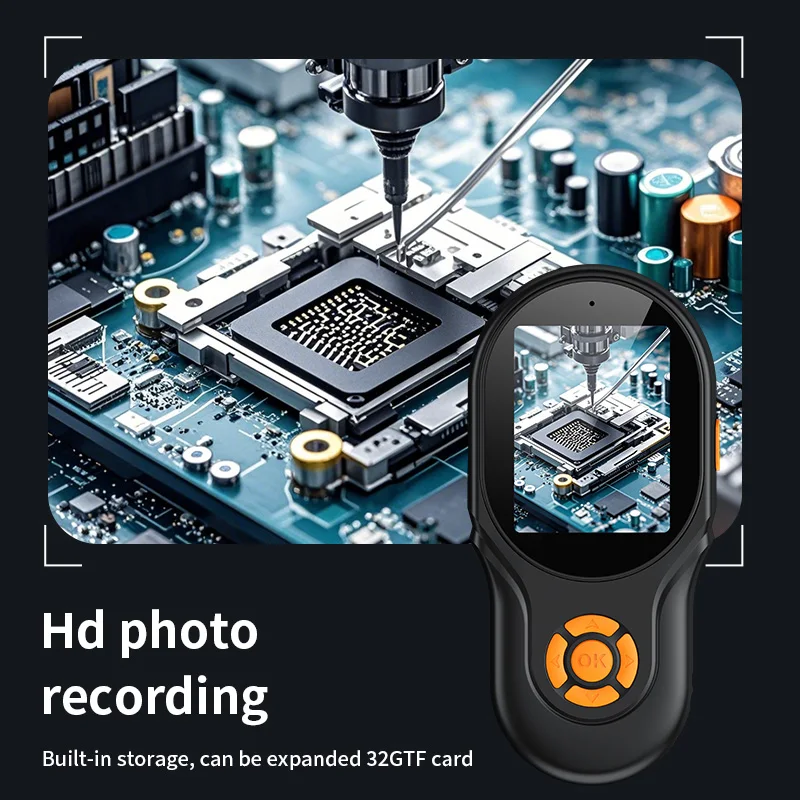 500X 휴대용 디지털 현미경 카메라 2MP HD IPS 스크린 USB Type-C 휴대용 돋보기(8개 LED 조명 포함) TF 카드 지원