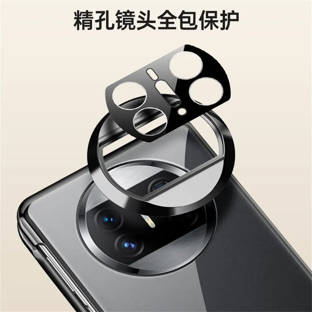 For Huawei Mate X3 Case Luxury Electroplated Transparent Bracket With Tempered Film Folding Shockproof Hard Cover Accessories