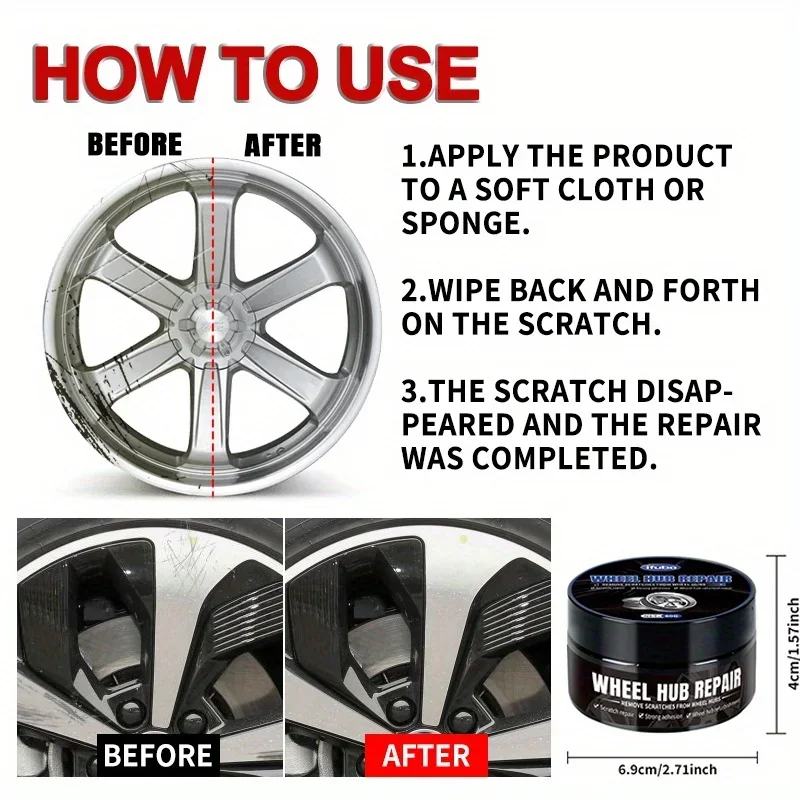 Wheel hub Scratch Repair wax 5