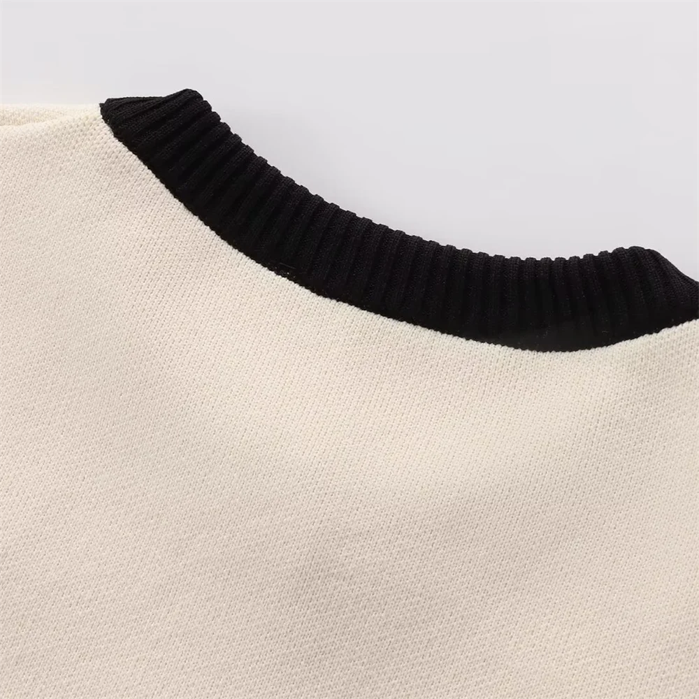 Spring New Women's Fashion and Elegance Slim Fit Versatile Knitted Spliced Short sleeved Coat