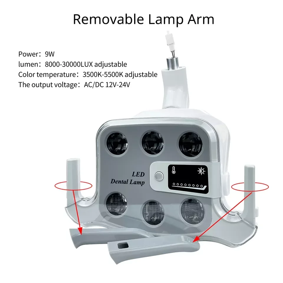 Description Picture 4 of itemDental Shadowless Induction Lamp 6 Bulds Two-Color Operating Oral Light Dental Unit Lamp For Dental Dentistry Chair Accessories