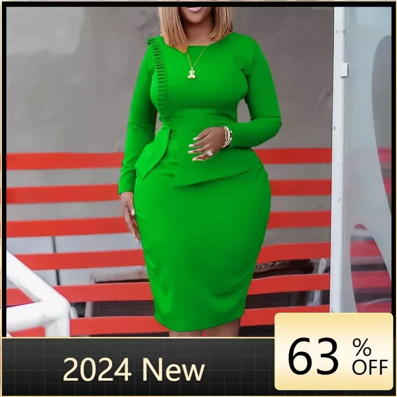 

Женское облегающее платье в африканском стиле, офисное длинное платье для женщин, Новинка лета 2024, вечернее женское платье с высокой талией
