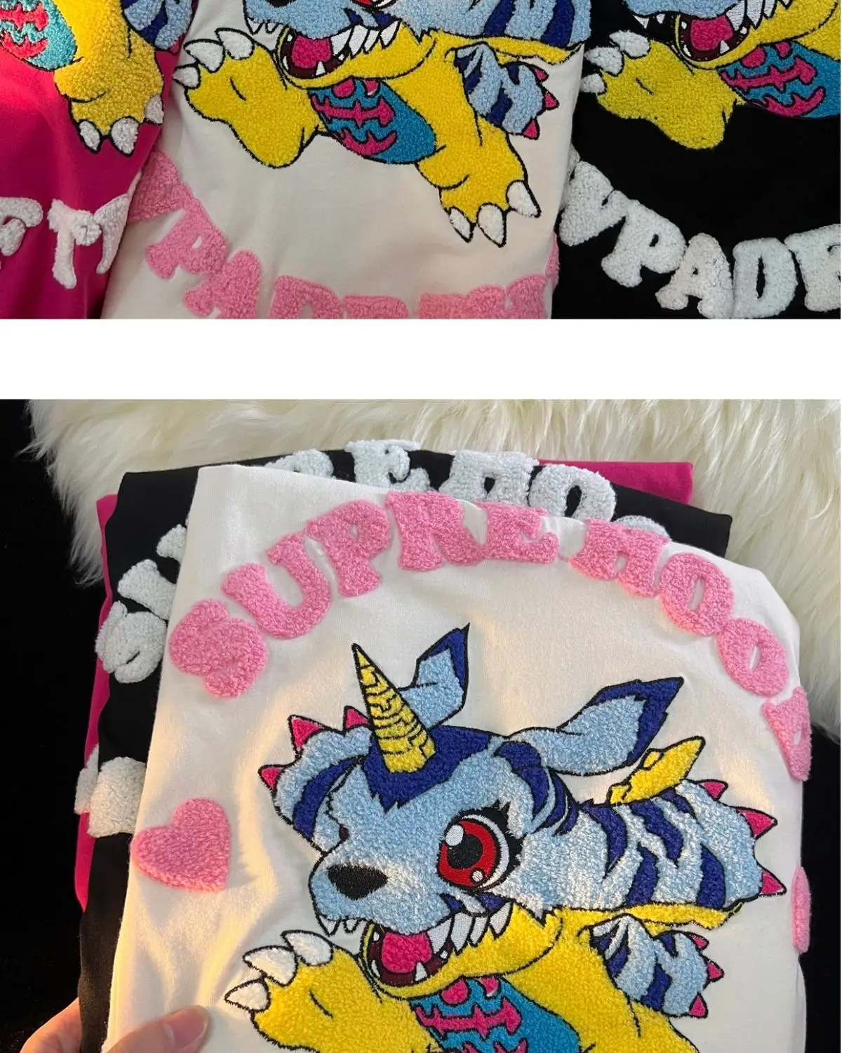 Digimon Gabumon Embroidered Printed Shirt O Neck Anime T Shirt
