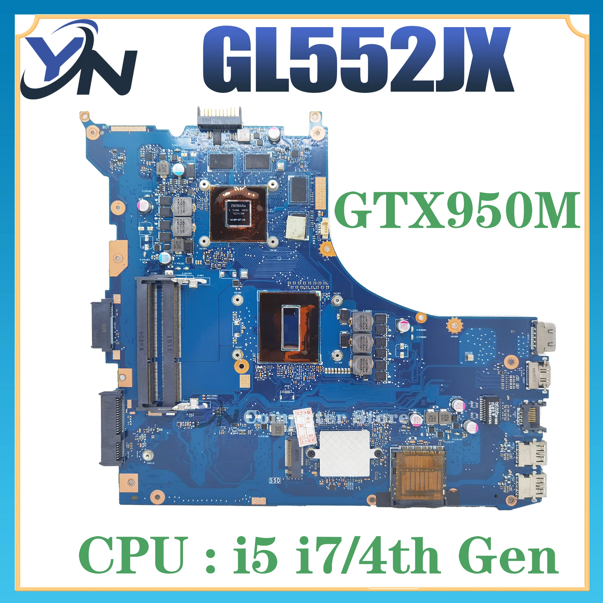GL552JX Laptop Motherboard For ASUS ROG ZX50J ZX50J GL552JX Mainboard With i5-4200H i7-4720/4710HQ GTX950M-2G/4G 100% Test OK