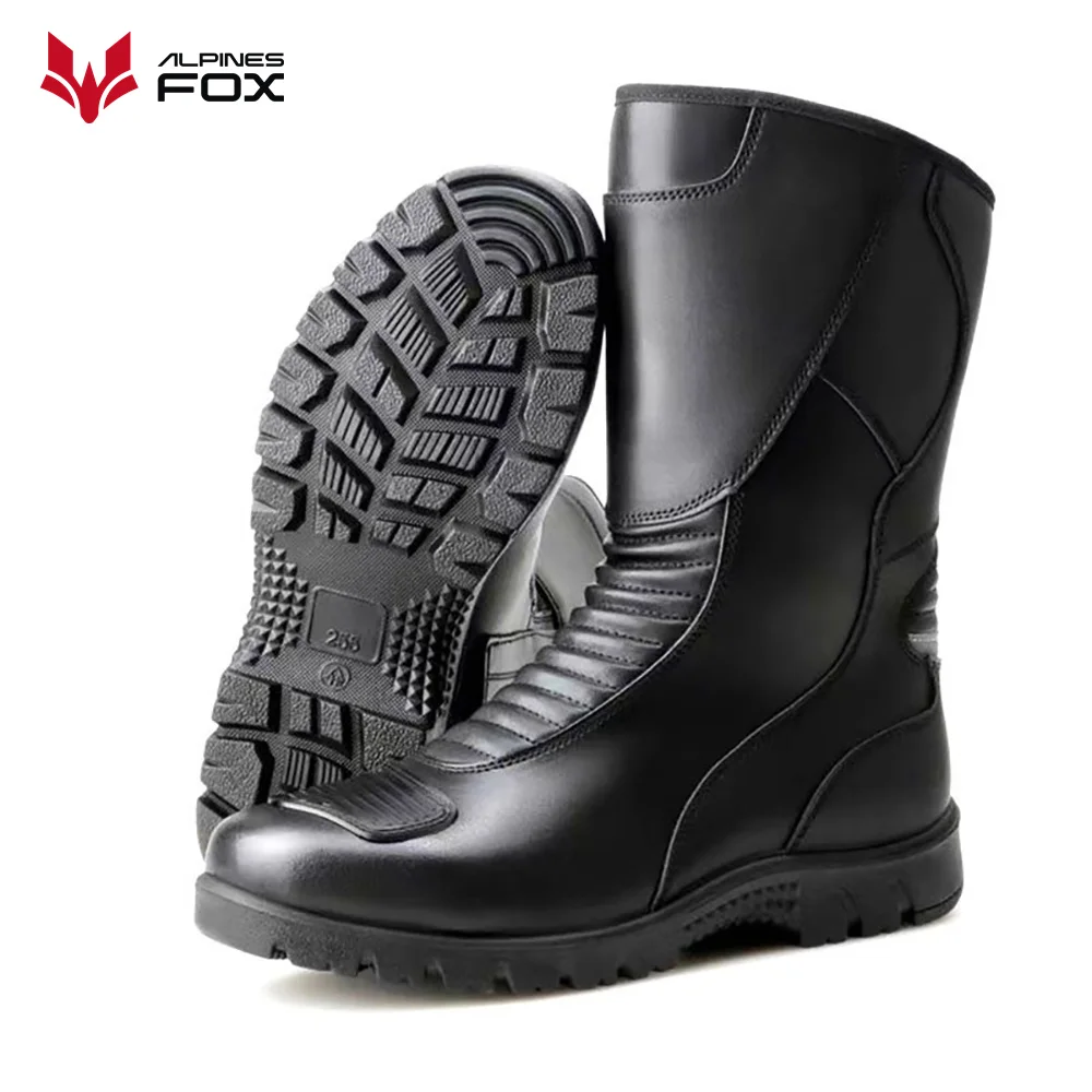 Vintage Motorcycle Riding Boots Men's Leather Motorbike Riding Shoes Waterproof Windproof Anti-fall Rider Shoes Four Seasons