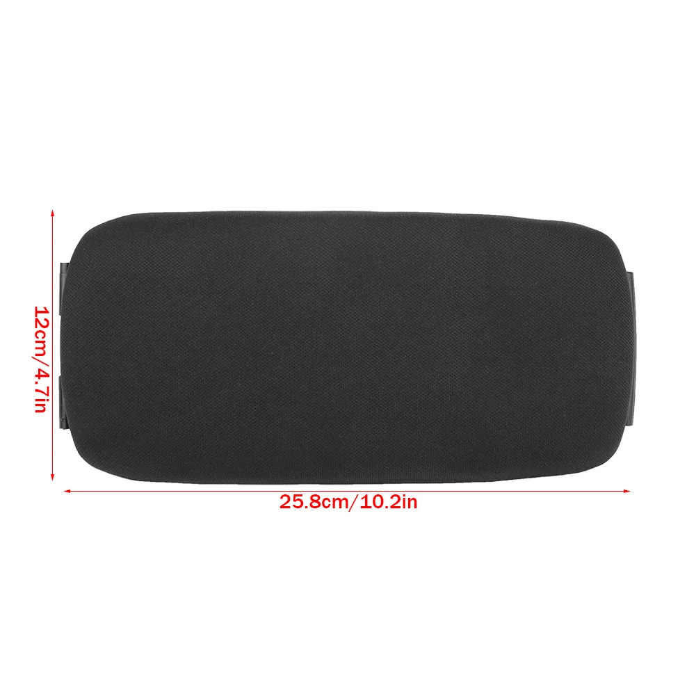 Sleek Black Leather Center Console Armrest Lid Cover