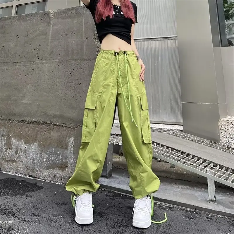 

Retro Joggers Women Wide Leg Straight Pants Streetwear Sweatpant High Waist Pants Korean Plus Size Harajuku Brown Green Trousers
