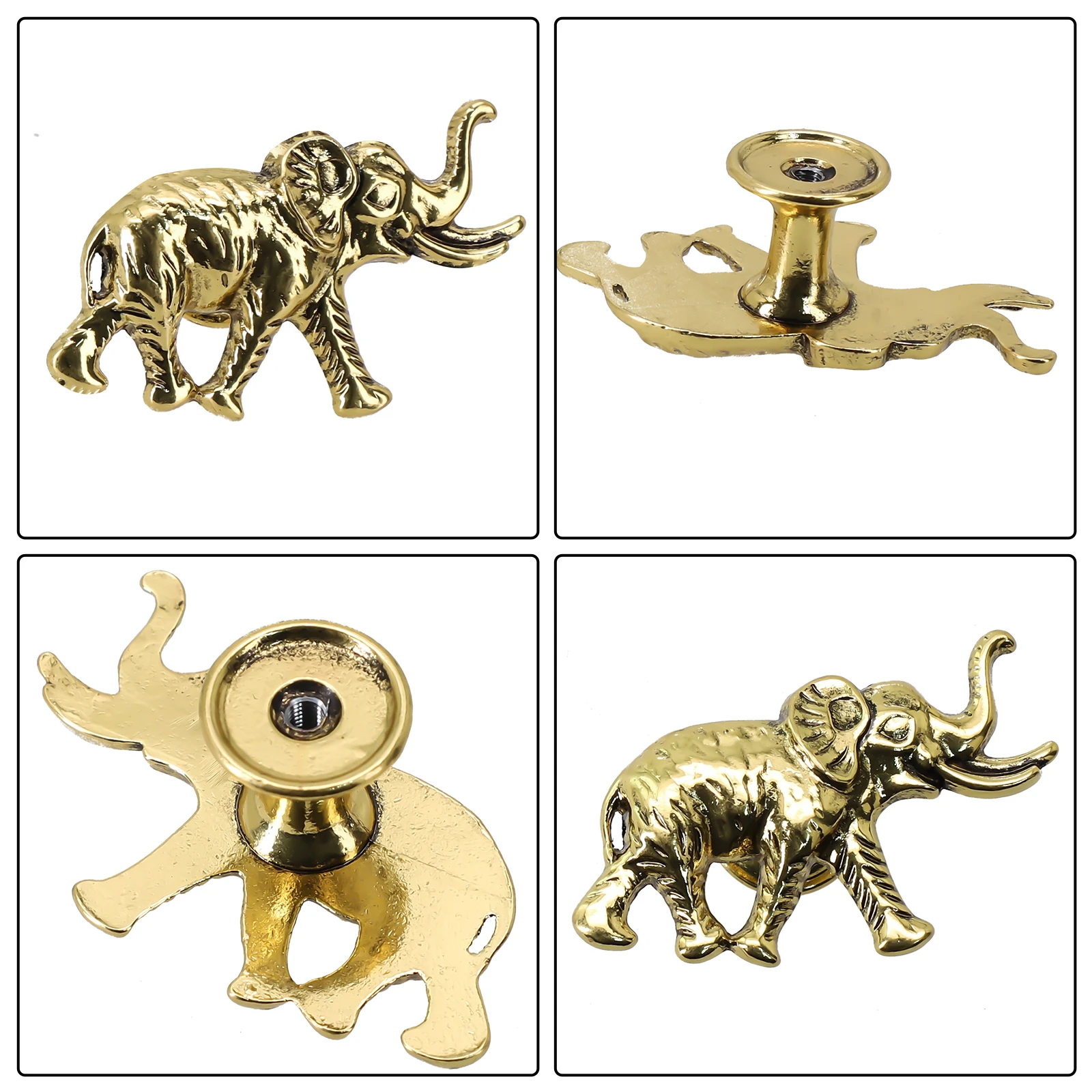 Description Picture 5 of item1pc Handle Pull For Cabinet Drawers Elephant Shape Wardrobe Knob Brass Furniture Door Knobs Handles Cabinet Accessories