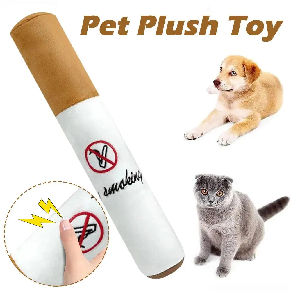 

Pet Funny Toys Cigar Big Smoke Plush Sound Squeak Fake Toys Bite Resistant Molar Toy Cigarettes Dog Chew Interactive Pet Ga J9Q1