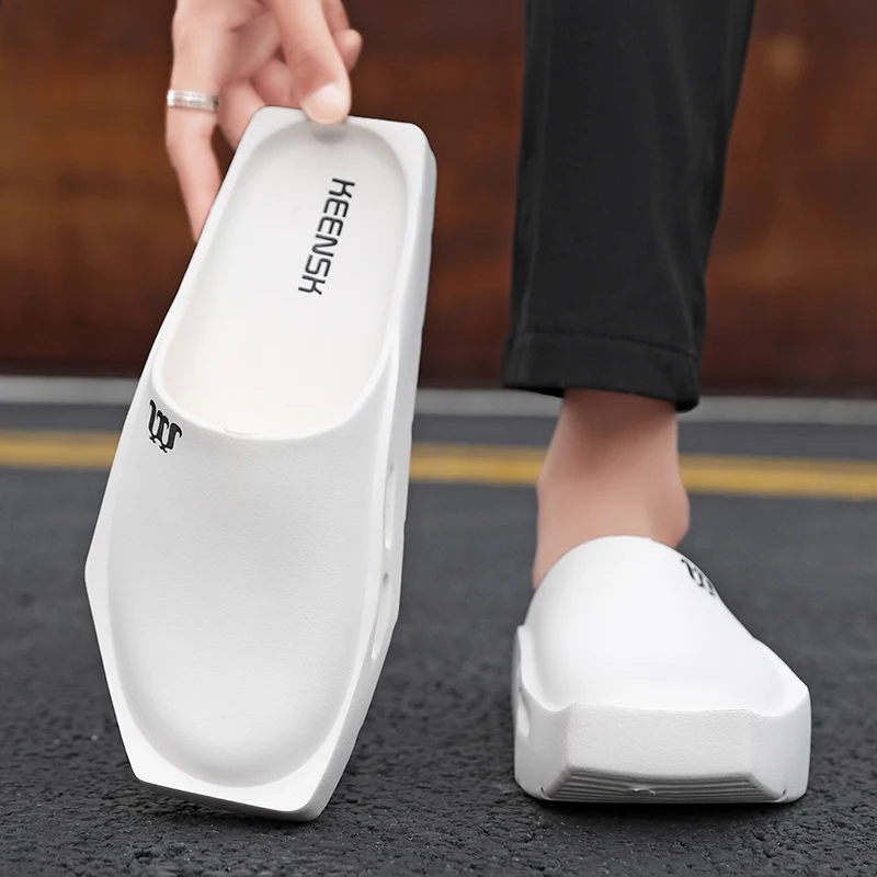 Kostenloser Versand geschlossene Zehen halbe Schuhe für Männer Gummi pantoffeln Slip-On Rutschen Gartens chuhe Clogs weiche bequeme Luxusmarke Designer – Detail 18