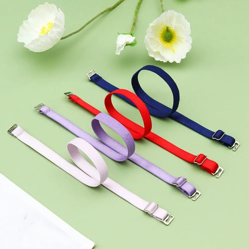 Double-Shoulder Stainless Steel Bra Straps Adjustable Solid Color Underwear Shoulder Strap Bra Accessories Anti-slip Buckle Belt