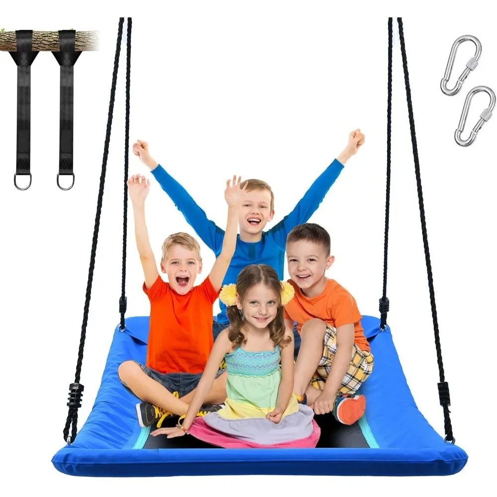 Trekassy 700lb Giant 60" Skycurve Platform Tree Swing for Kids and Adults with 2 Hanging Straps (Rainbow) 3
