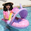 Baby Swimming Inflatable Float Cute Cartoon Swimming Ring With Sunshade Safe Bathing Summer Water Play Toys Children's Gifts 2