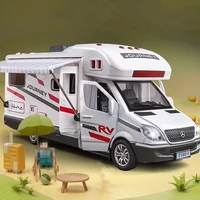 New 1:30 Alloy Luxury RV Caravan Car Model Metal Camper Van Motorhome Touring Car Vehicles Model Sound and Light Kids Toys Gifts 1