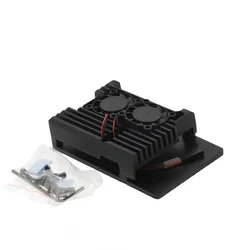 Enhanced Black Aluminum Cooling Enclosure with Dual Fans (Dual Fan Pi4 Case)
