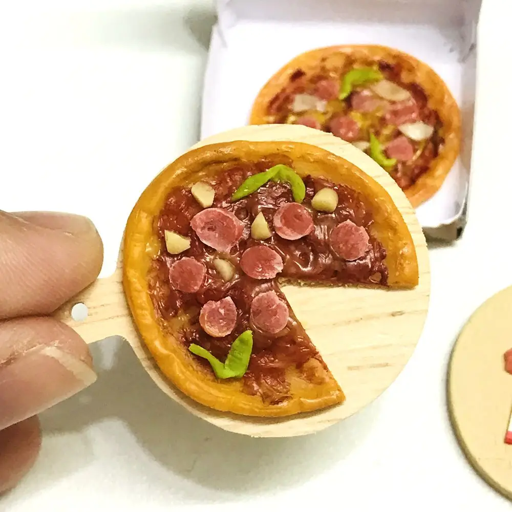 NEW 1 Set 1/6 Scale Dollhouse Miniature Pizza Mini Fast Food Bacon Bread for Barbies Blyth OB11 BJD Doll House Kitchen Toys