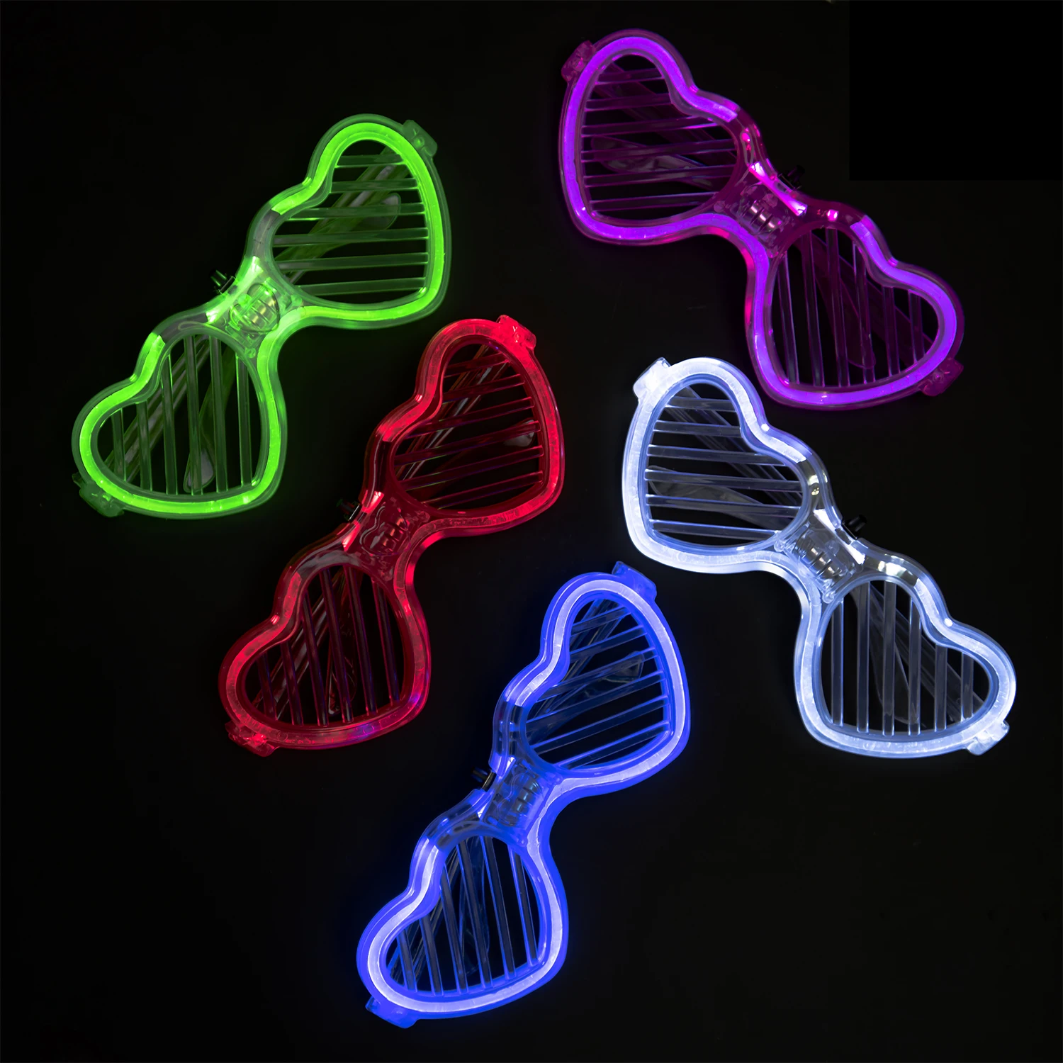 Description Picture 5 of itemLight Up LED Glasses 5 Colors Heart Shape Glow Glasses Glow in The Dark Bar Party Concert Props Fluorescent Glow Party Supplies