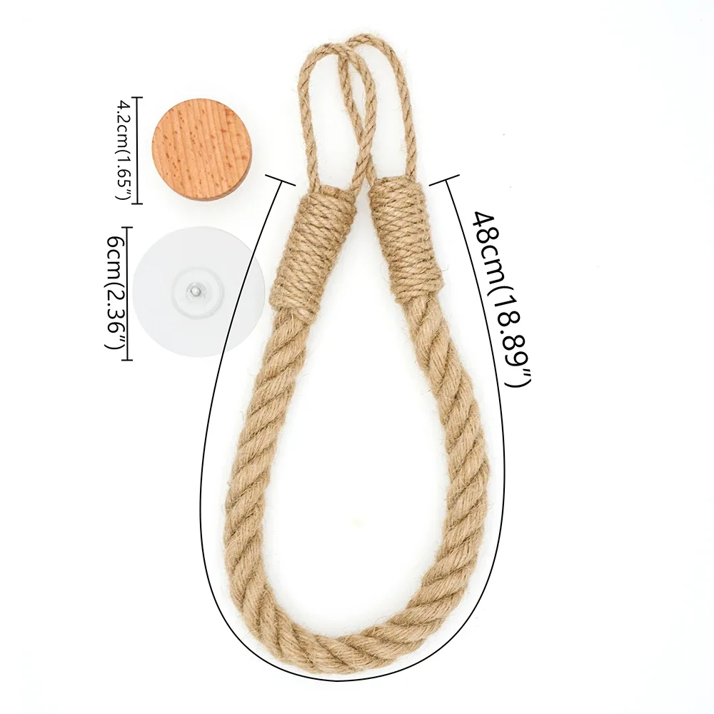 Vintage Towel Hanging Rope Toilet Paper Holder Home Hotel Bathroom Decoration Storage Rack Suction Cup Wall Mounted