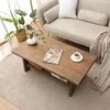 43.4” Wooden Coffee Tables for Living Room, Solid Firwood Tabletop Rectangle Coffee Table, Center Table for Living Room 6