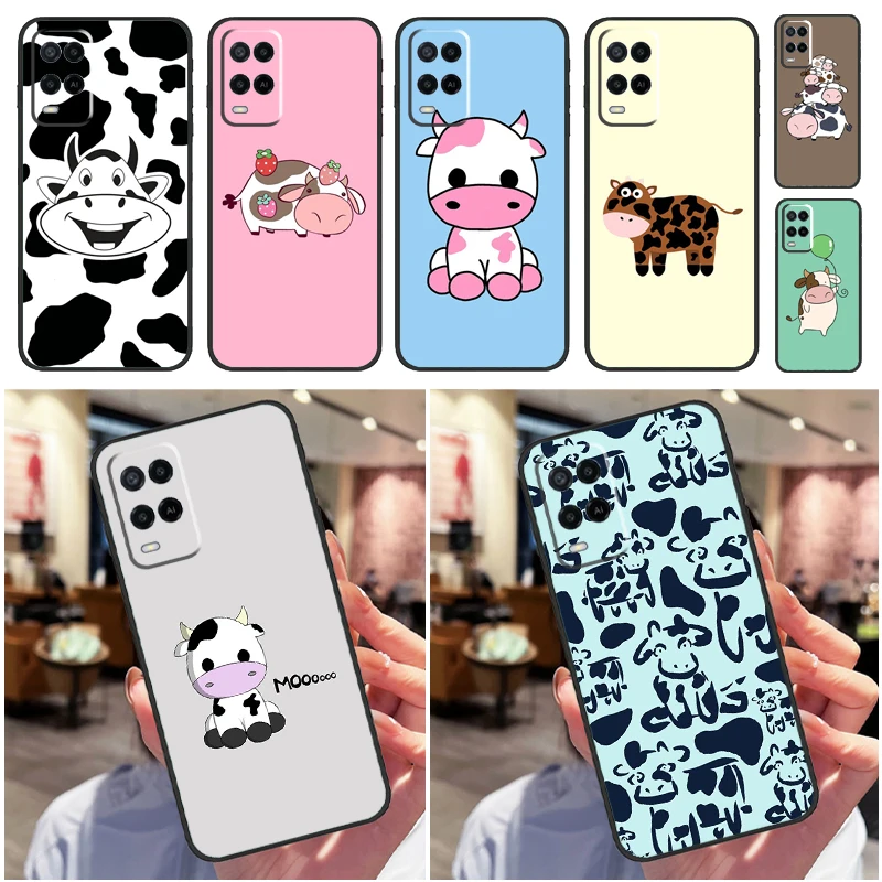Cute Cartoon Mucca Ha Visto Per Il Caso Di Oppo A53 A53S A31 A54 A74 A94 A52 A72 A83 A91 A93 A1K A15 A16 A5 A9 Molle Della Copertura